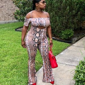 Women’s snakeskin 2pc bodysuit